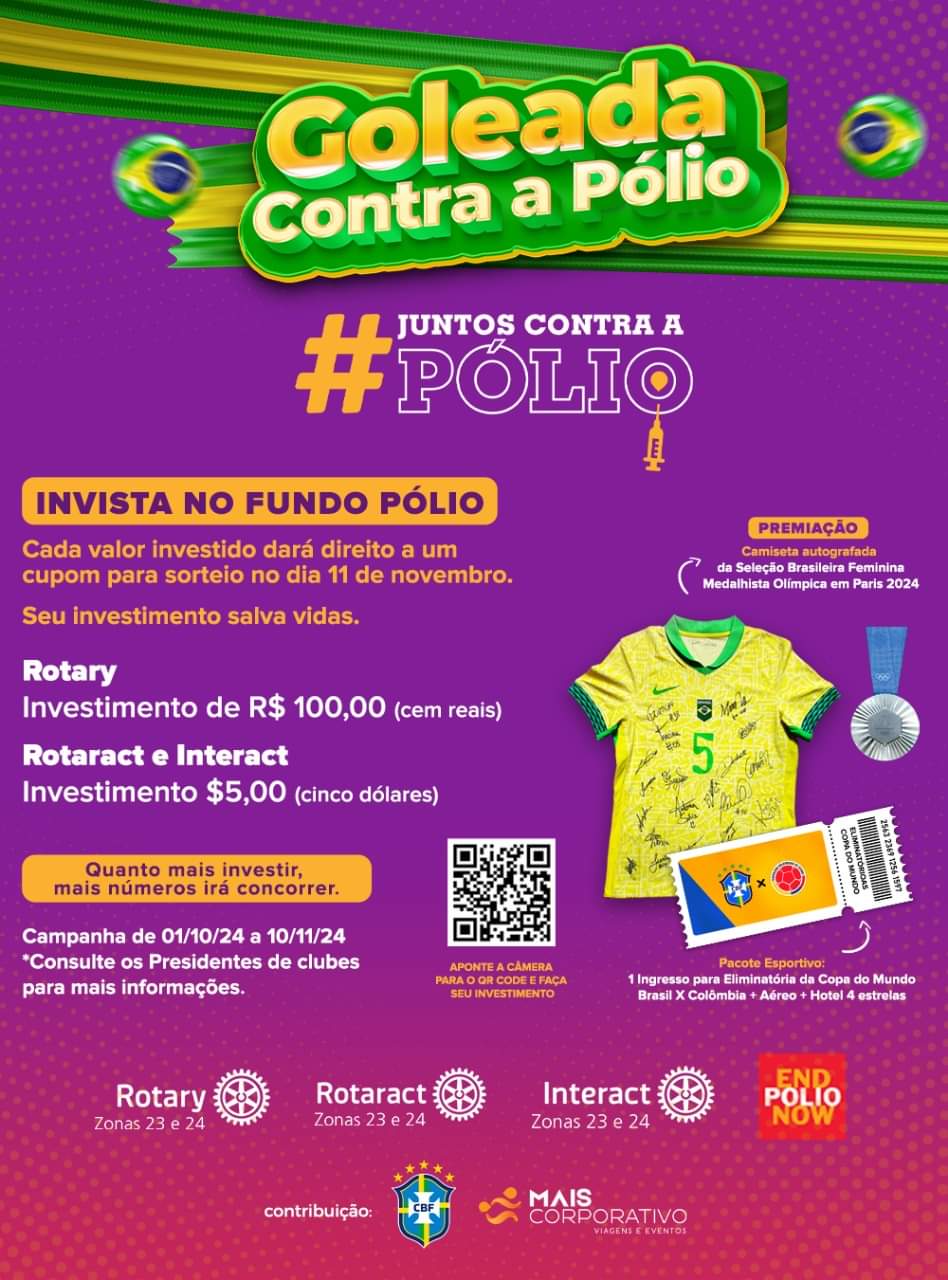 A campanha "Goleada Contra a Pólio" está acontecendo.

Participe você também, ajude a combater a pól...