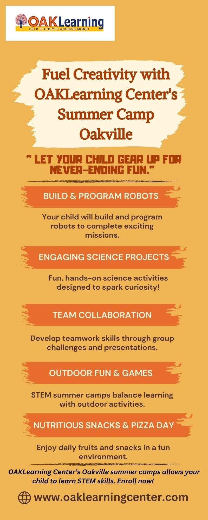 Fuel Creativity with OAKLearning Center's Summer Camp
Oakville

Visit Our Page: https://oaklearningc...