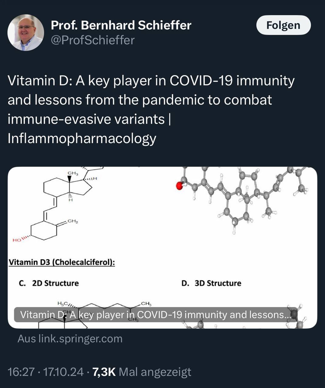 Vitamin D: Hat Schlüsselrolle bei COVID-19-Immunität: 

„Lehren aus der Pandemie für die Bekämpfung ...