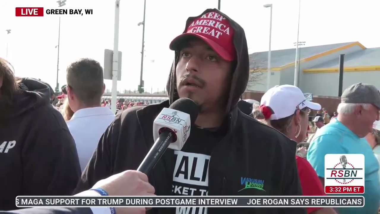 WATCH: Mexican-American WI rallygoer who voted Biden in 2020 speaks out about why he now supports President Trump
WATCH LIVE: https://www.rsbnetwork.com/video/live-president-trump-holds-a-rally-in-rocky-mount-nc-10-30-24/
