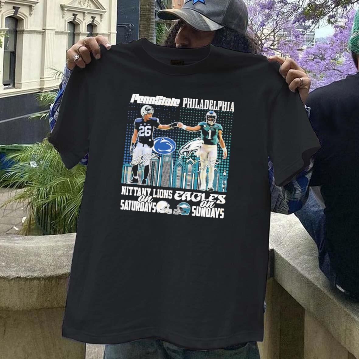 Penn State Nittany Lions On Saturday And Philadelphia Eagles On Sunday Signatures T-Shirts
https://a...