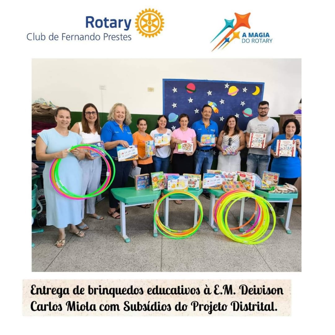 ROTARY CLUB DE FERNANDO PRESTES 

Escola de Fernando Prestes  recebe brinquedos educativos com recur...
