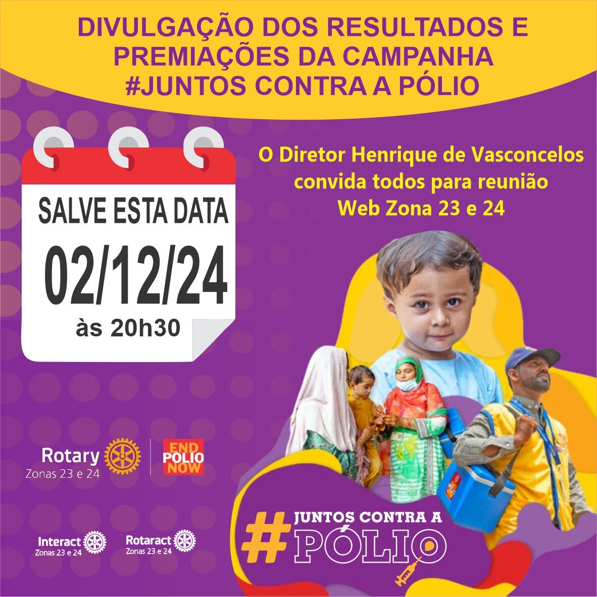 O Diretor Henrique Vasconcelos, juntamente com as Regiões 29, 30 e 31, convidam para a Reunião onlin...