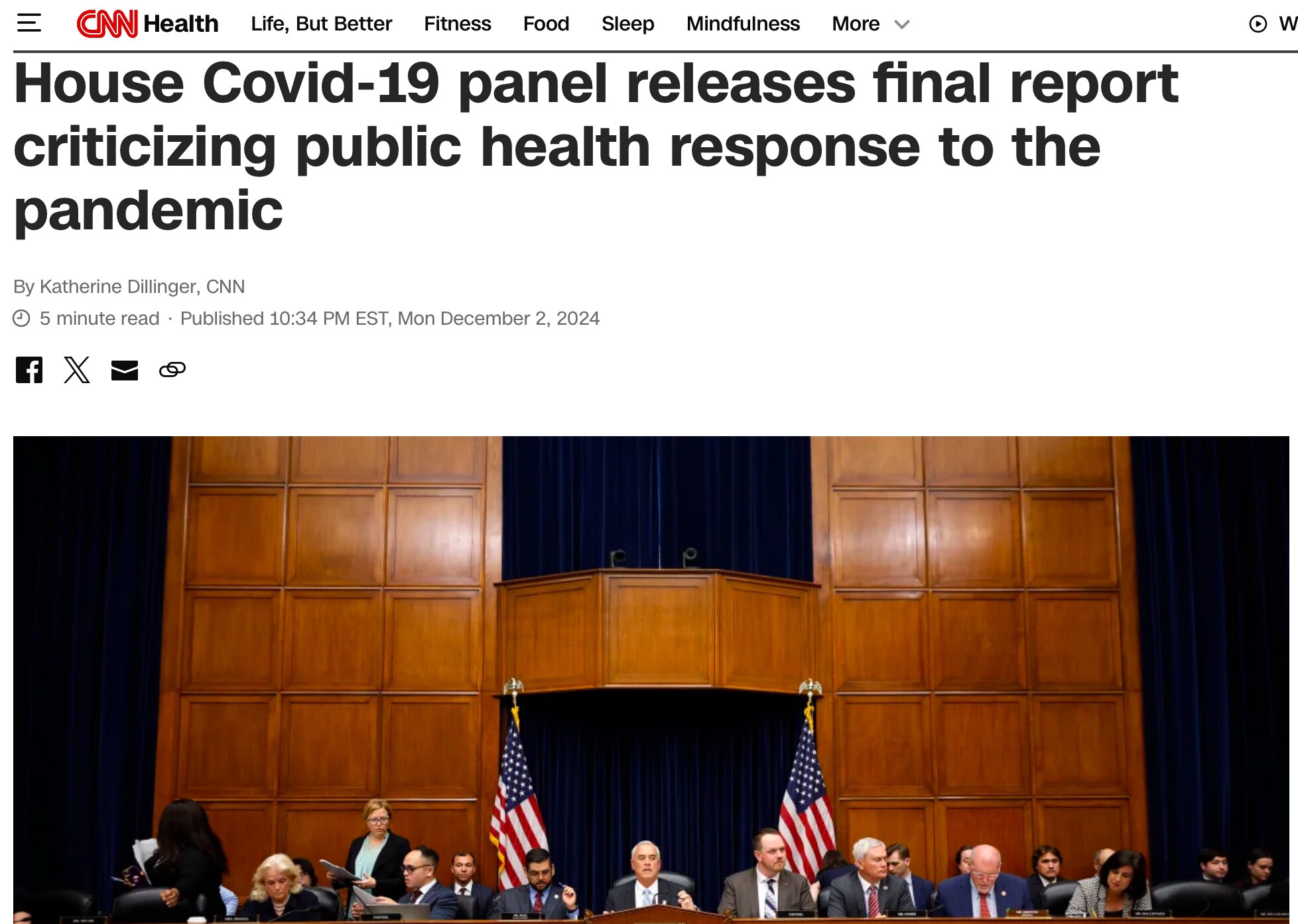 „In dem 520 Seiten starken Bericht kommt der Sonderausschuss des Repräsentantenhauses zur Coronaviru...