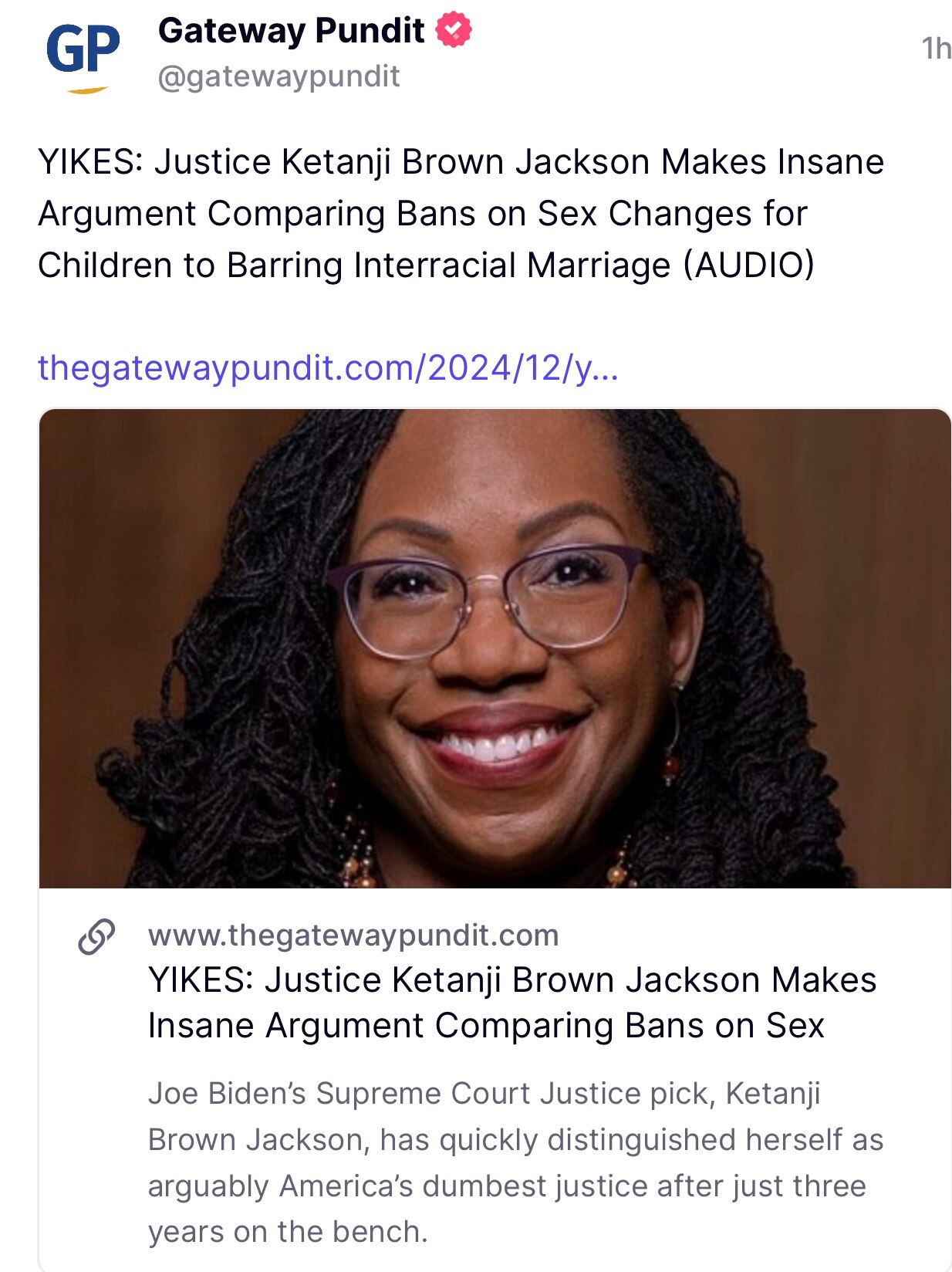 How the hell did this illiterate thing get thru law school …. Can this DEI nut even read … can you i...