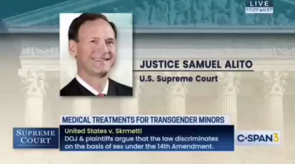 WiseEnough on GETTR : Huge moment at SCOTUS. 

Alito pulled up Page 195 of the Cass report, showing that child sex-changes don't actually preve...