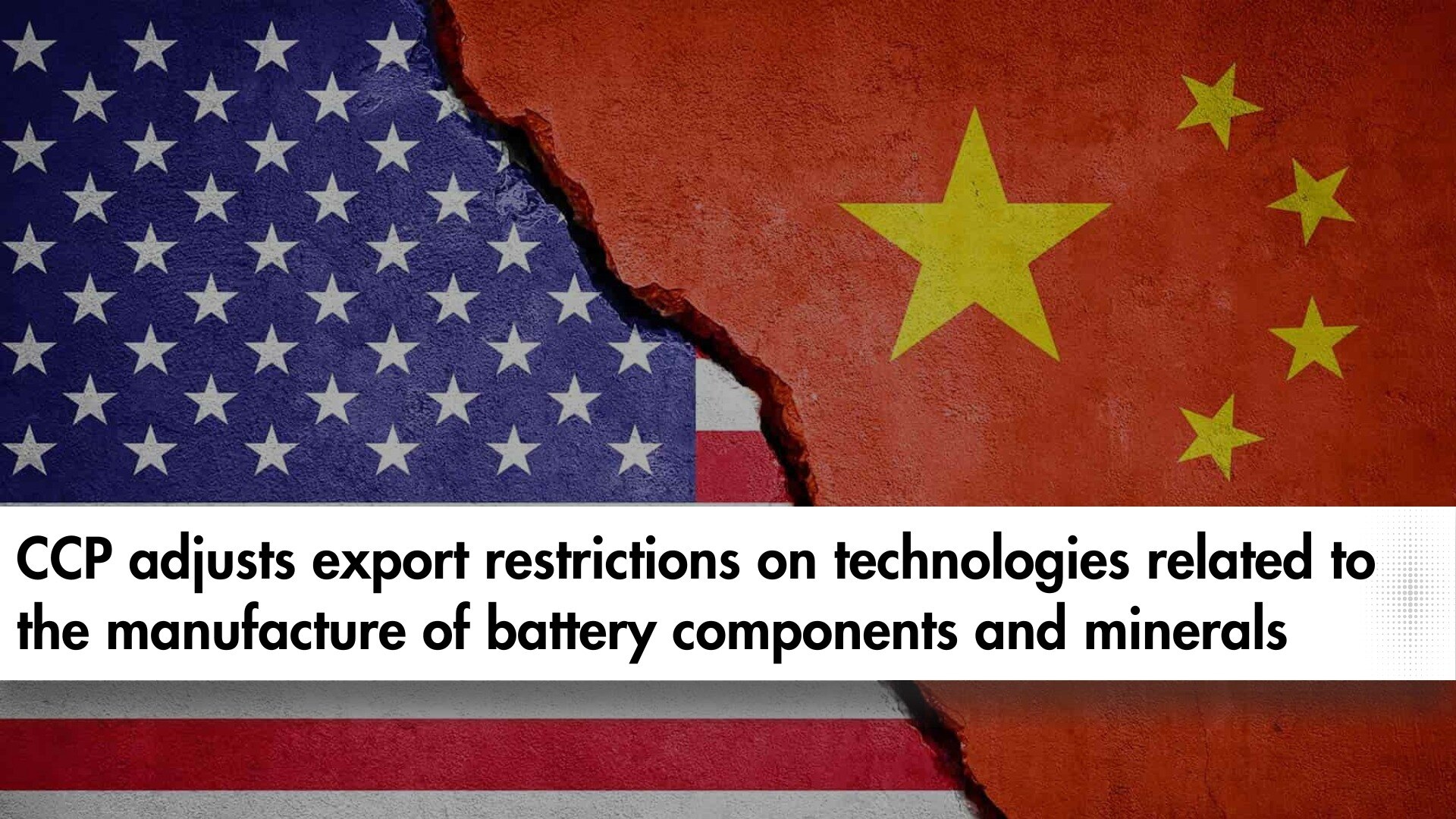 The Ministry of Commerce of China has announced adjustments to the Catalogue of Technologies Prohibited or Restricted from Export in China. Under the new rules, export restrictions will apply to technologies used in manufacturing battery components and processing critical minerals like lithium and gallium.

CCP Foreign Ministry spokesperson Mao Ning stated that these measures are based on China's own needs, aligned with international practices, and adhere to principles of fairness, reasonableness, and non-discrimination.

CNN and Reuters both noted that this reflects an escalation in the tech war between the U.S. and China before President-elect Donald Trump's inauguration on January 20.
