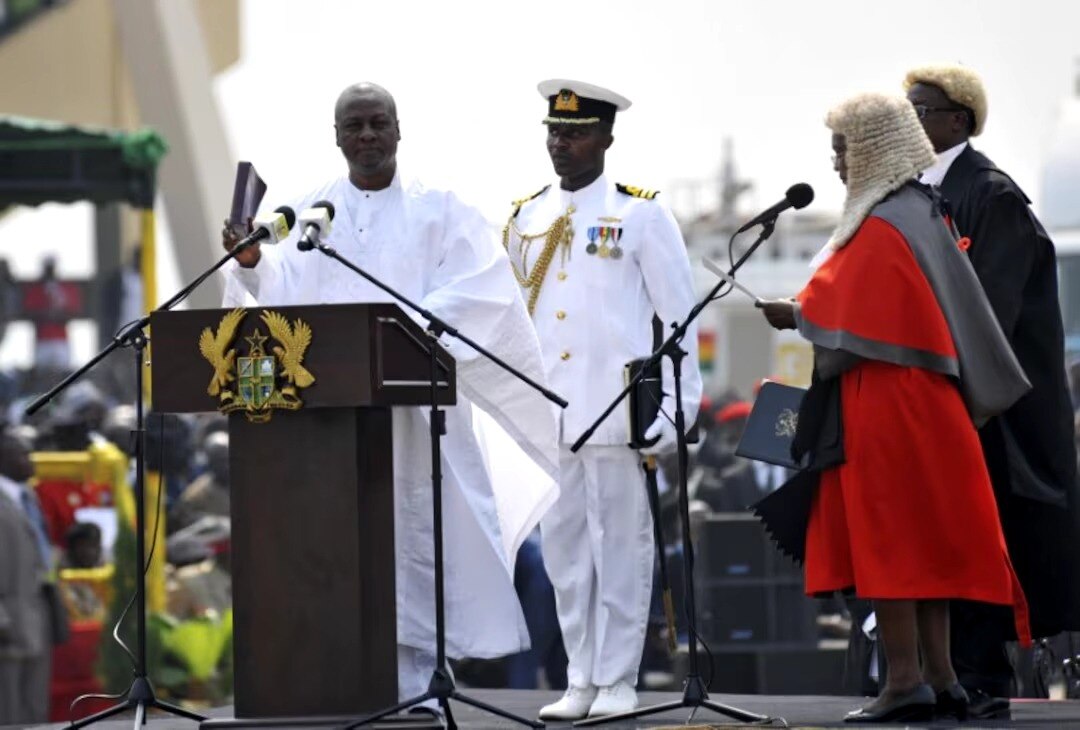 John Dramani Mahama will be sworn in as Ghana's president for a second term on Tuesday after winning...