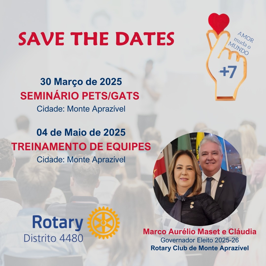 Texto do Gov. Eleito Lelo Maset:

Olá querido Distrito 4480, em breve iniciaremos os treinamentos pa...