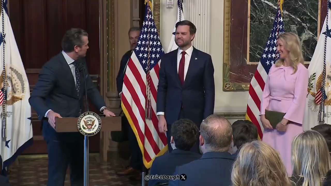 Secretary of Defense Pete Hegseth IMMEDIATELY after being sworn in:
"All praise and glory to God. His will be done."