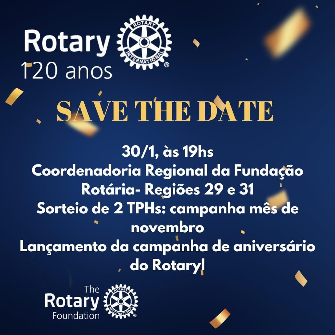 Lançamento da campanha de 120 anos do aniversário do Rotary International, reunião virtual pelo Zoom...