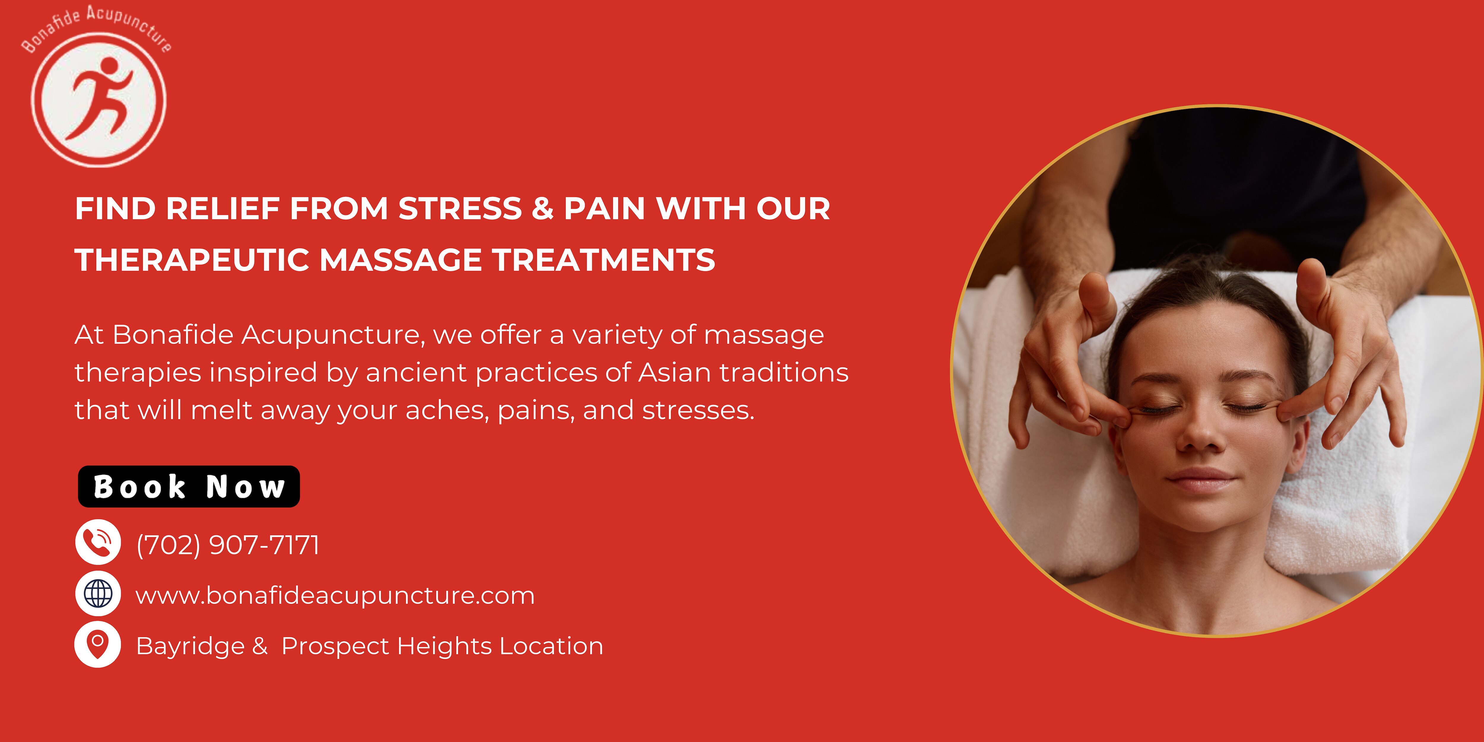 Relax & Rejuvenate with Therapeutic Massage!
Unwind with a revitalizing massage at Bonafide Acupunct...
