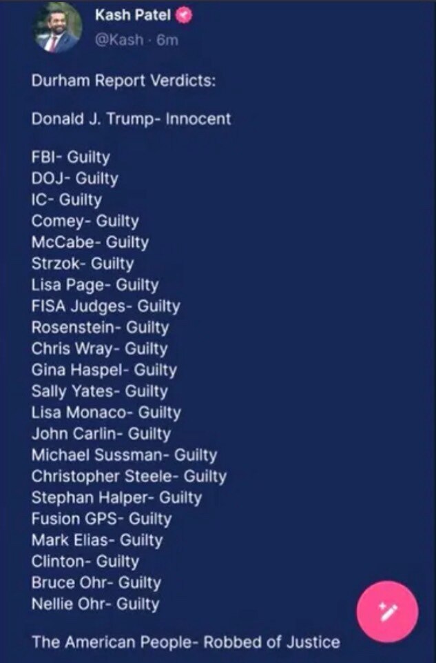 The deep states worst nightmare. Kash must be confirmed!  

