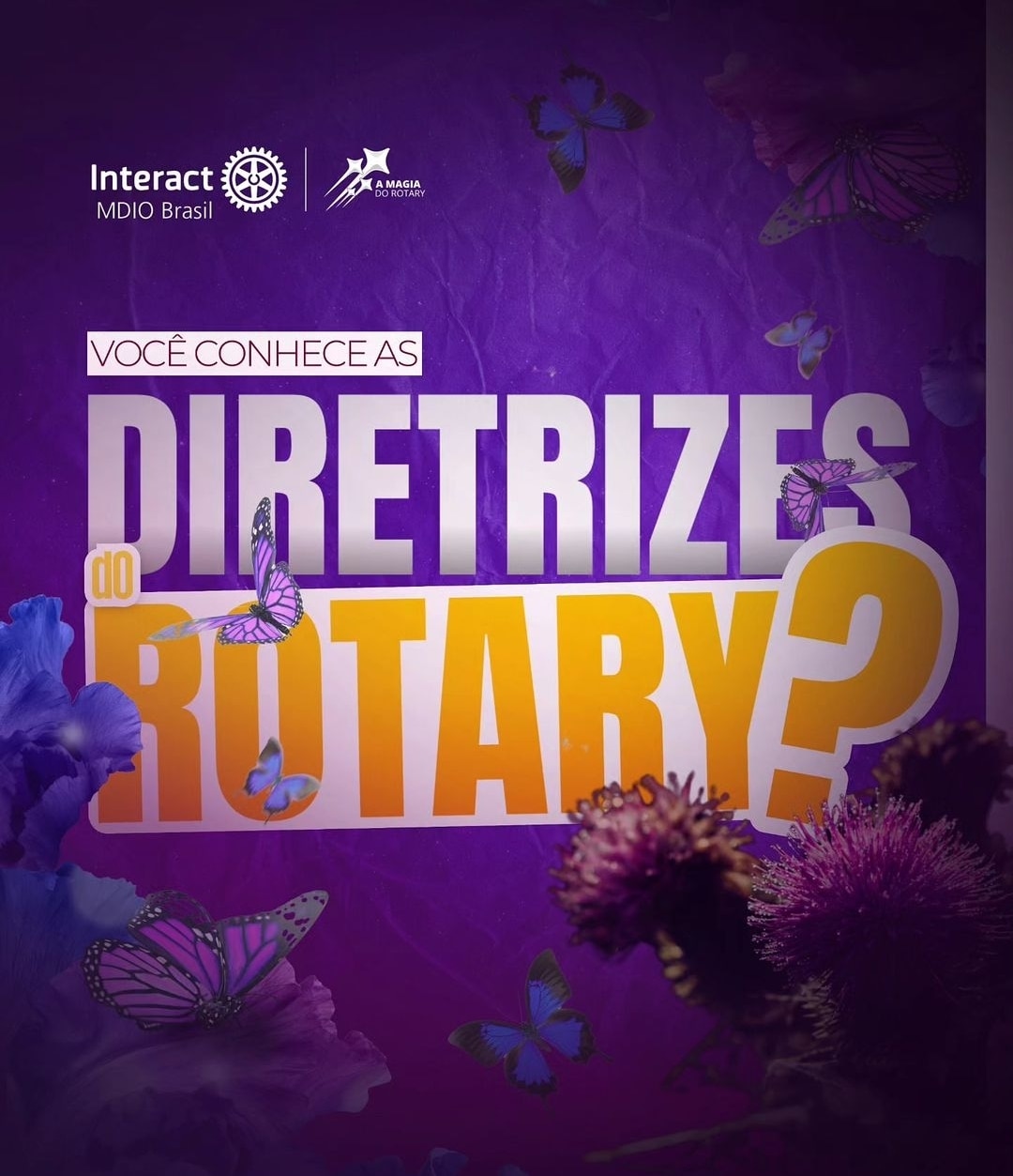 Texto do MDIO Interact BR:

Você conhece as Diretrizes do Rotary?

Venha entender um pouco mais sobr...
