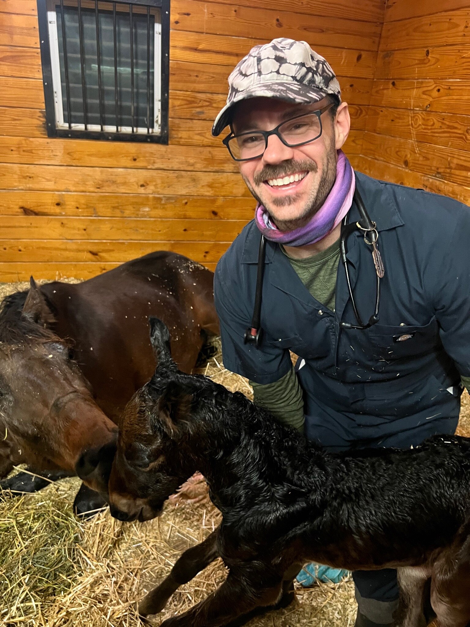 My son delivered a foal solo last night at his place of employment.  The look on his face is like a ...