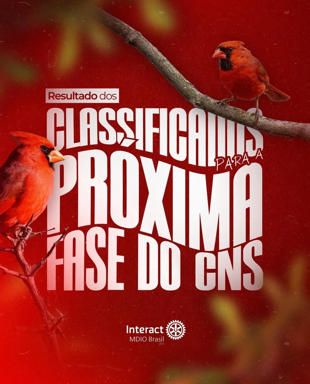 Texto do MDIO Interact Br:

CONFIRA OS CLASSIFICADOS PARA A PRÓXIMA FASE DO CNS!

É com muita satisf...