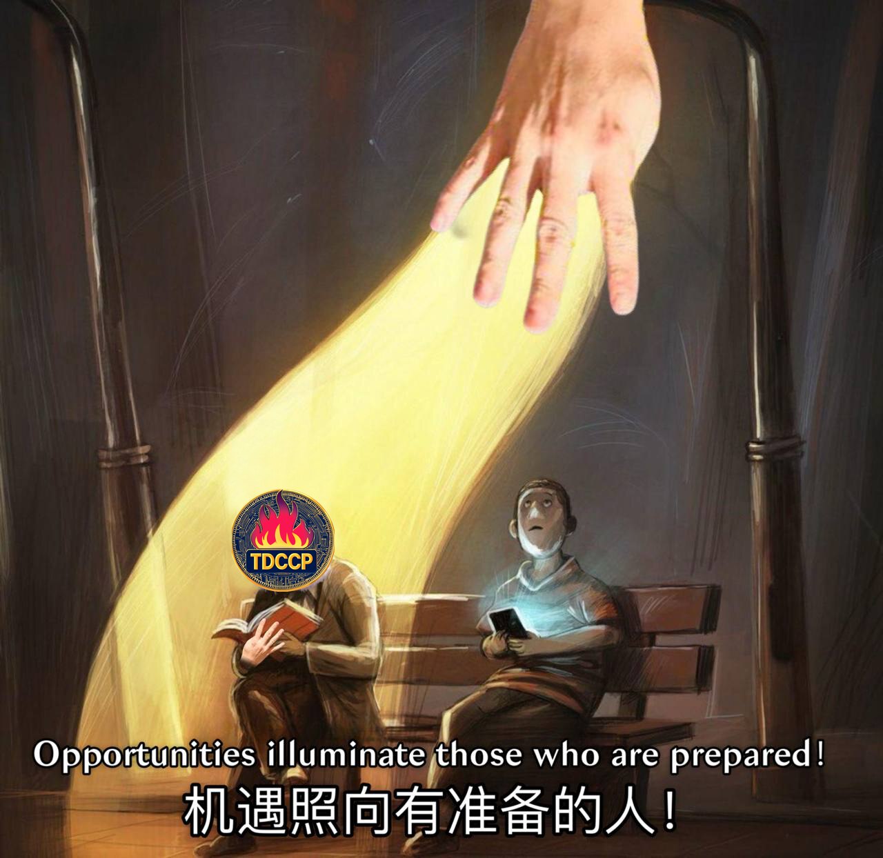 “机遇如晨曦的光芒，总是悄悄照向那些默默准备的人。他们用无言的努力耕耘岁月，用坚定的信念守护初心。当那一刻到来时，他们不是被幸运选中，而是用准备迎接了属于自己的曙光。这份坚持，感人至深，因为它证明：每一次无声的付出，都会在命运的转角开出花来。”
 #Meme  #TDCCPMEME
