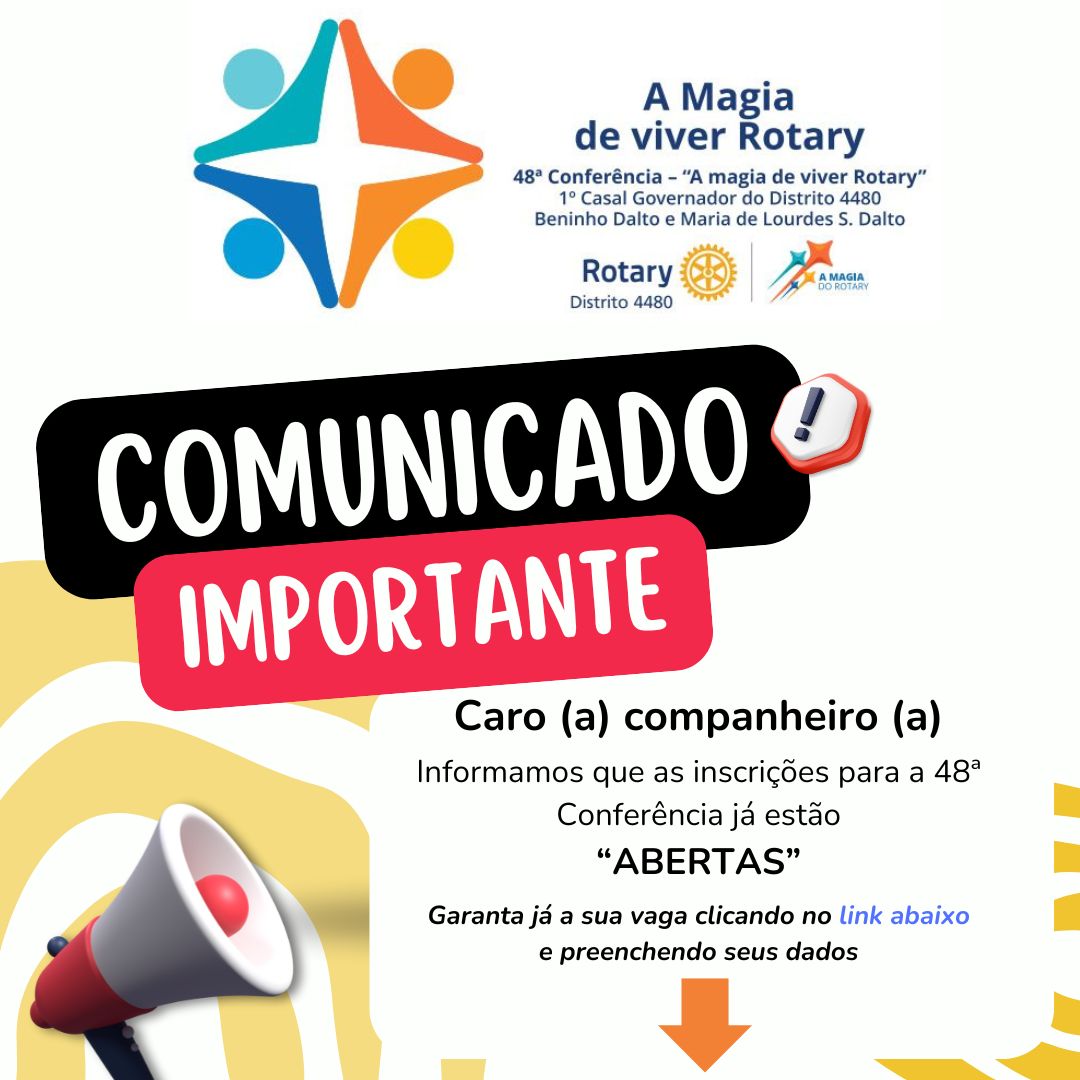 Caro (a) Companheiro (a), Olímpia será o palco da 48ª Conferência Distrital. 
O Comitê Organizador e...