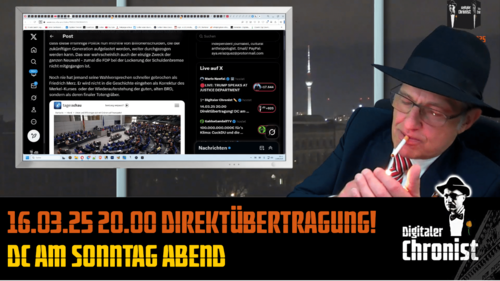 Aufzeichnung vom 16.03.25 Direktübertragung! DC am Sonntag Abend