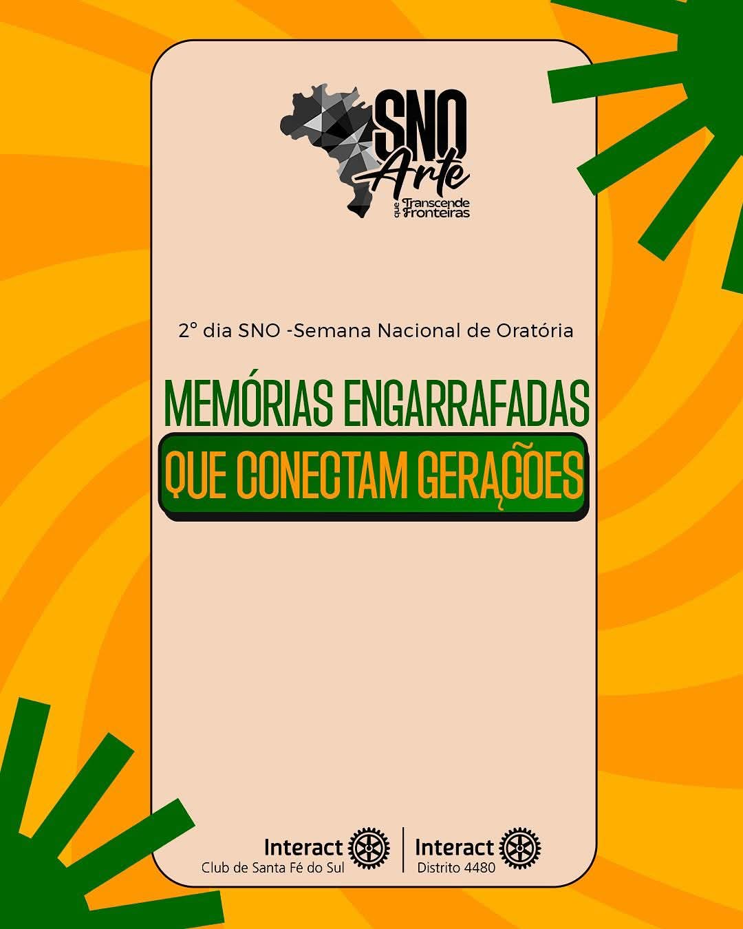 Texto do Interact Club de Santa Fé do Sul 

2° dia da Semana Mundial de Oratória - Memórias Engarraf...