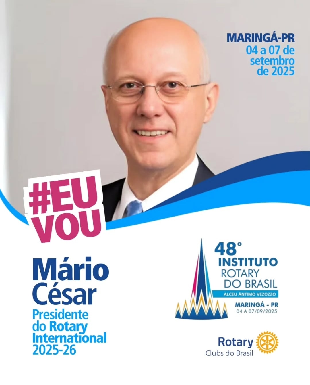 Presença confirmada!

"O Pres. Eleito do Rotary International, Mário César Martins de Camargo, estar...
