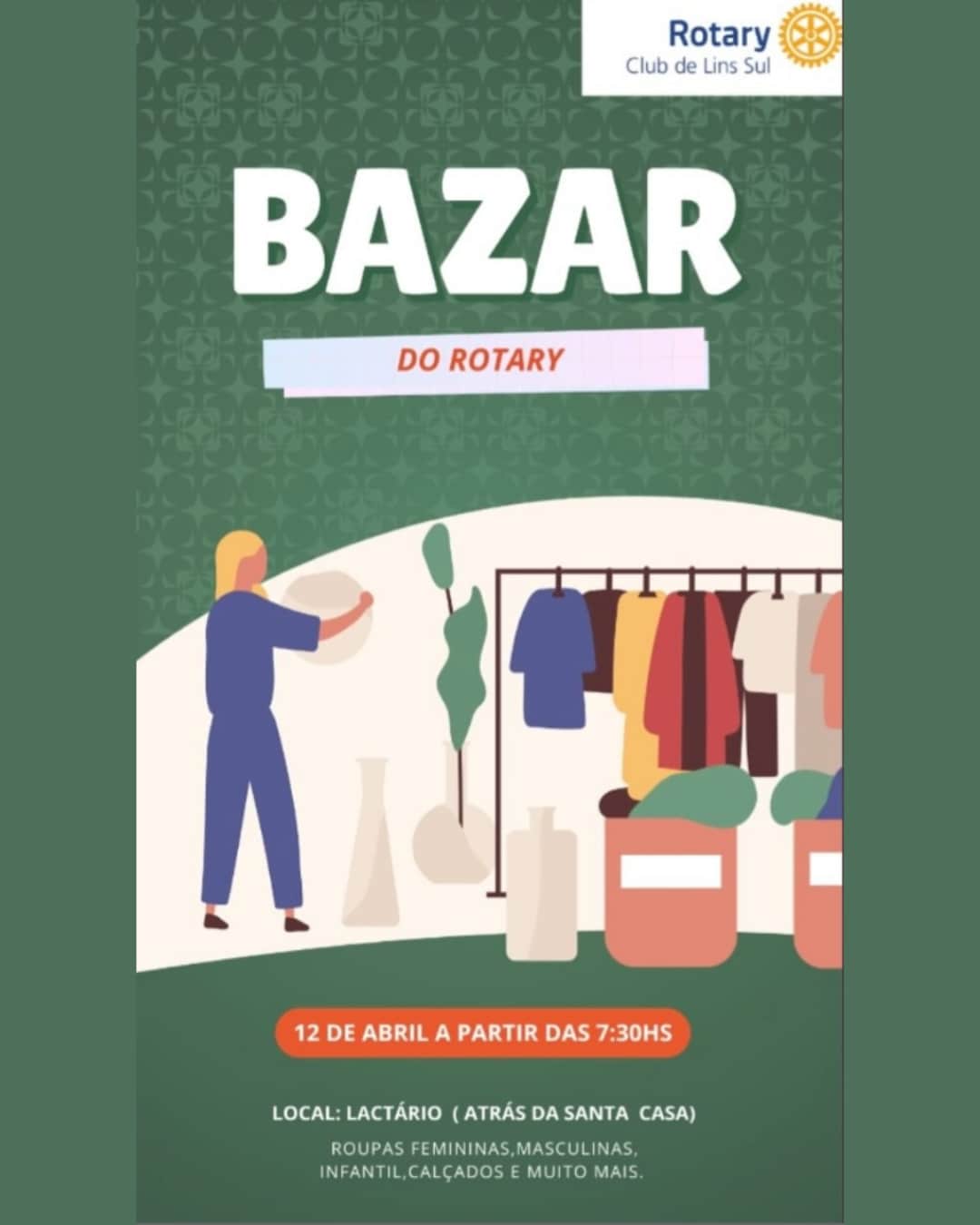 Texto dos Rotary Clubs de Lins - Norte e Lins - Sul:

BAZAR DOS ROTARY  CLUBS DE LINS – VOCÊ NÃO POD...