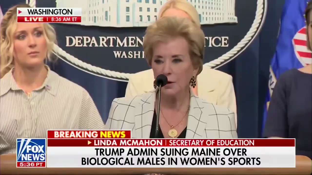 FAFO

In February, Trump told Maine Governor Janet Mills - comply with not allowing men into women's sports.

Mills replied: "We'll see you in court."

MCMAHON TODAY: "Governor Mills will DEFINITELY get her wish."

H/T Eric Daugherty
