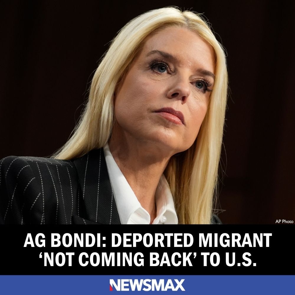 AG Pam Bondi said a deported illegal migrant, whom the Supreme Court and President Trump's critics say should be sent back to the U.S., will not be returning. MORE: https://bit.ly/43WTHF5