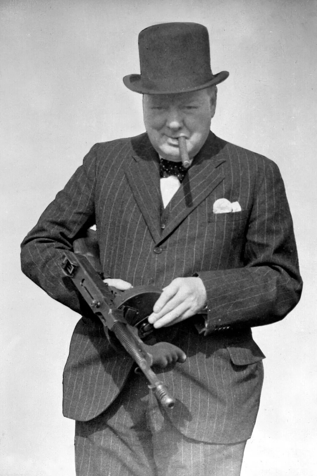 Winston Churchill Tommy Gun WWII
