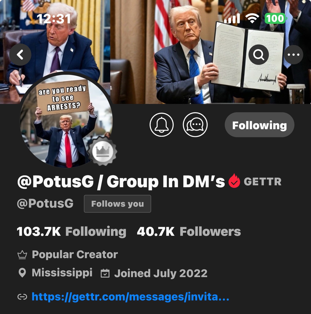 [UPDATES] Hope you like my new profile designs for @PotusG and @DJTUS 🇺🇸
