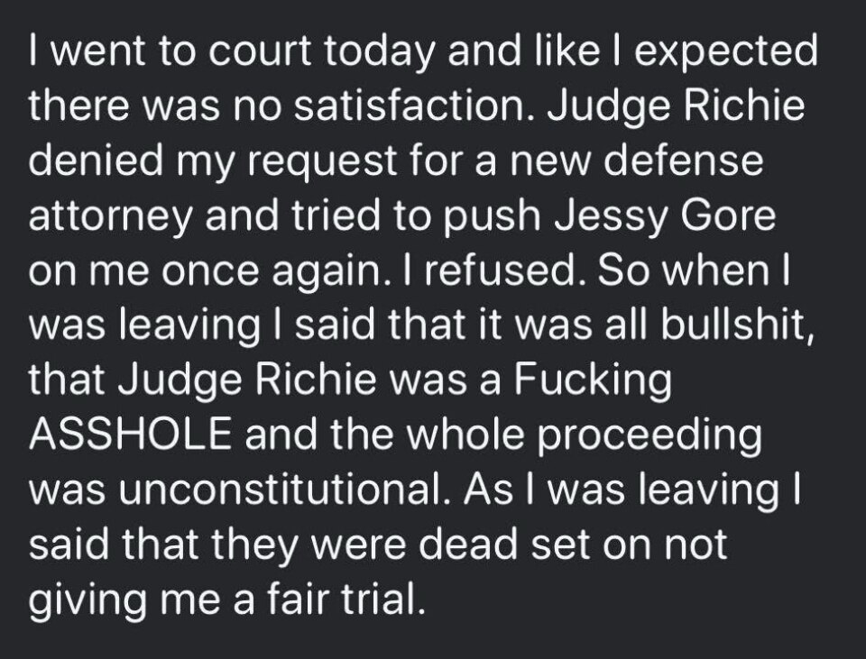 By Judge Richie not insuring my Due process he has effectively slanted the Escambia Court System aga...