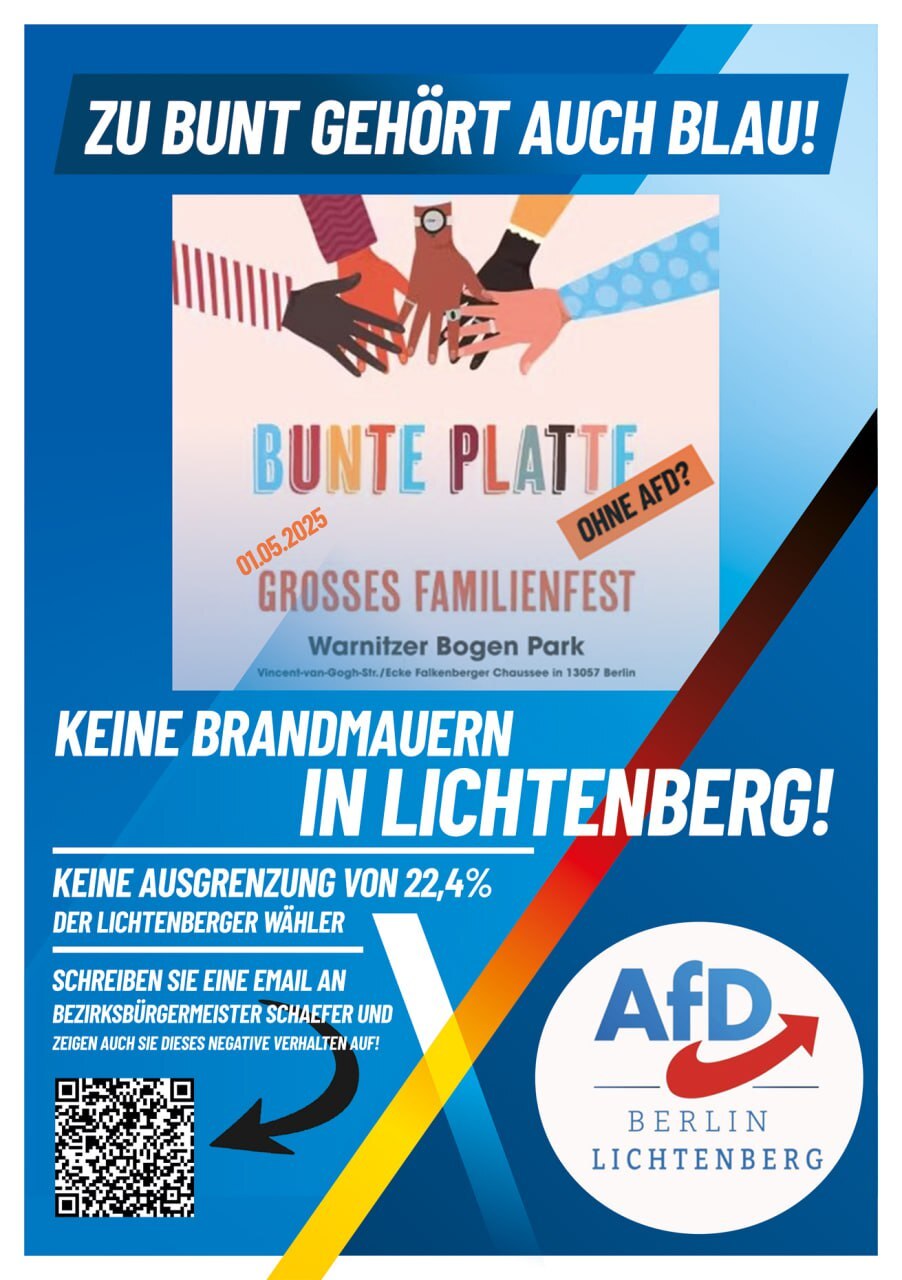 Die Entscheidung des Bezirksbürgermeisters Schaefer, der AfD die Teilnahme am Bürgerfest „Bunte Plat...