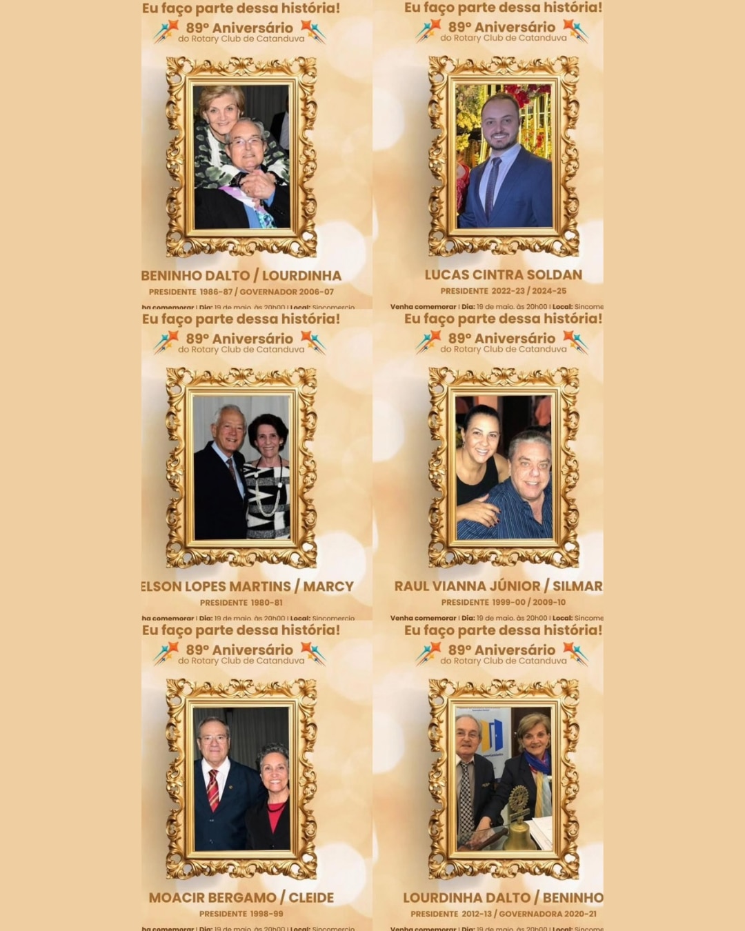 Texto do Rotary Club de Catanduva:

89 Anos de História, Serviço e Amizade!
No dia 2 de maio, o Rota...