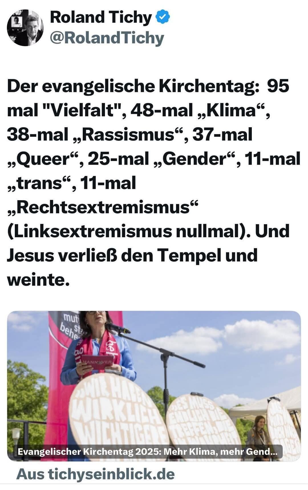 "Jesus hätte die Peitsche genommen und Dir in die Fresse gehauen, Du dumme Sau!"

(Klaus K., letzter...