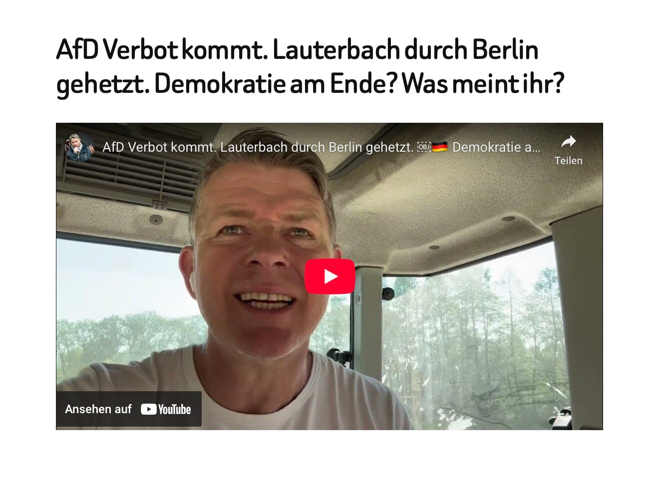 #AfD #Verbot kommt. Lauterbach durch #Berlin #gehetzt. #Demokratie am #Ende? Was meint ihr? https://...