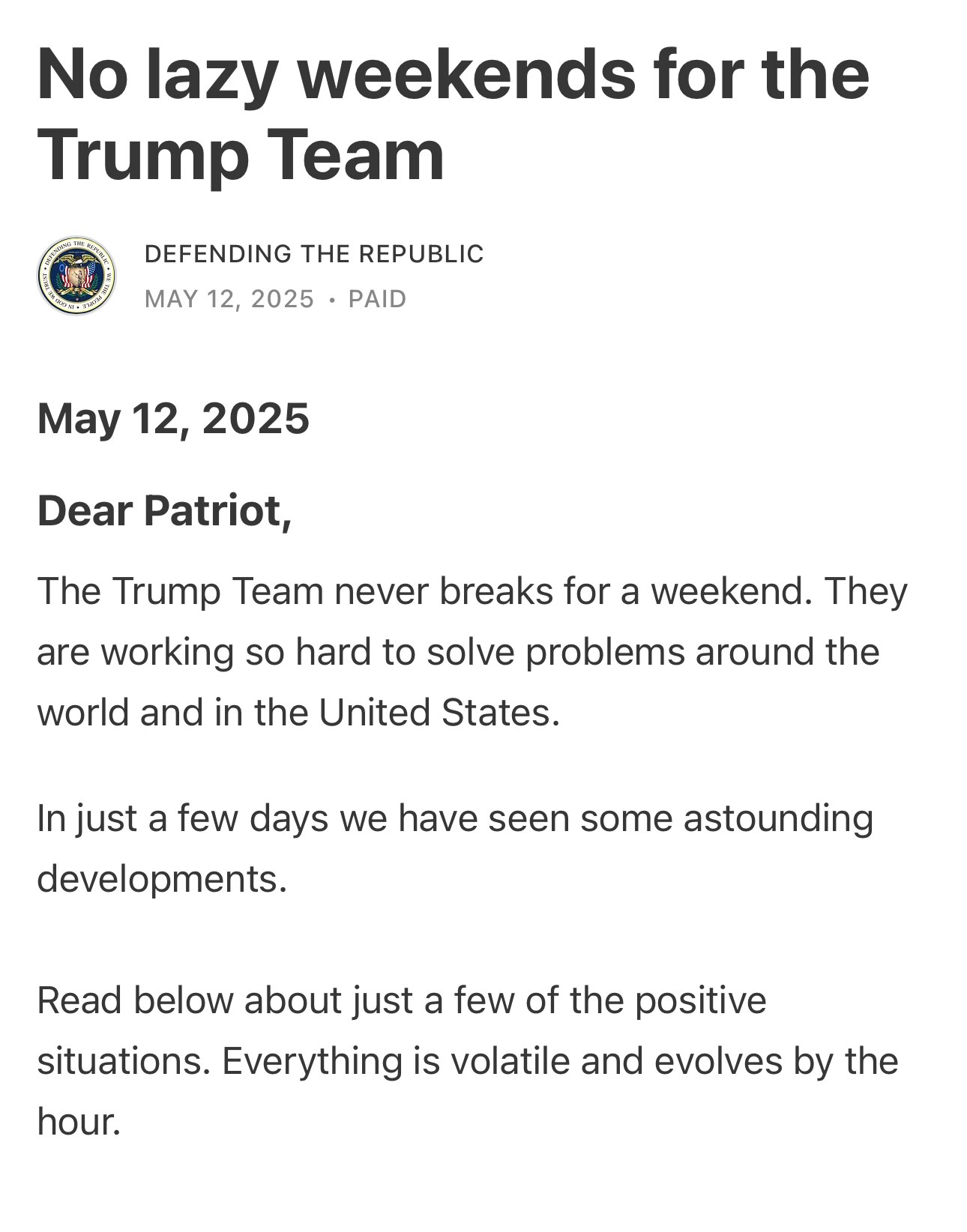 Today’s newsletter from Defending The Republic:
https://defendingtherepublic.substack.com/p/no-lazy-...