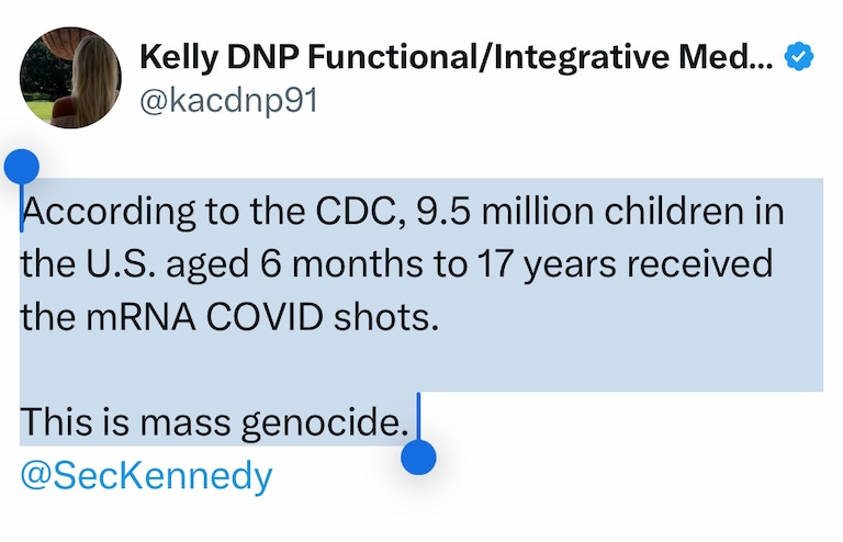 According to the CDC, 9.5 million children in the U.S. aged 6 months to 17 years received the mRNA COVID shots. 
🚨💉💉💉
This is mass genocide. 

https://