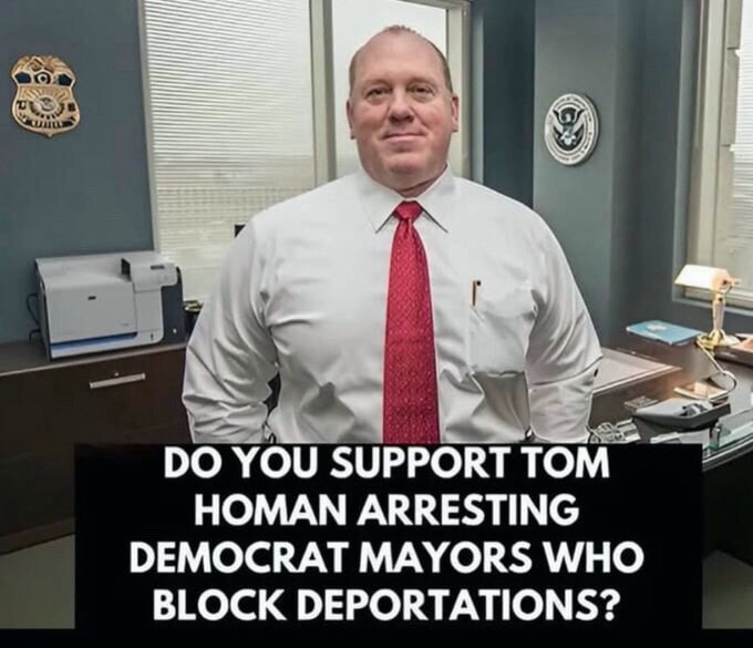 I support Homan arresting every mayor who attempts to undermine our deportation laws with no exceptions. ๐บ๐ธ