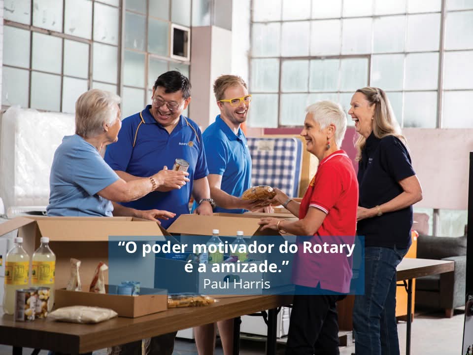 Texto do Rotary Imagem Pública Brasil:

Unidos na amizade e no servir!

“O poder motivador do Rotary...