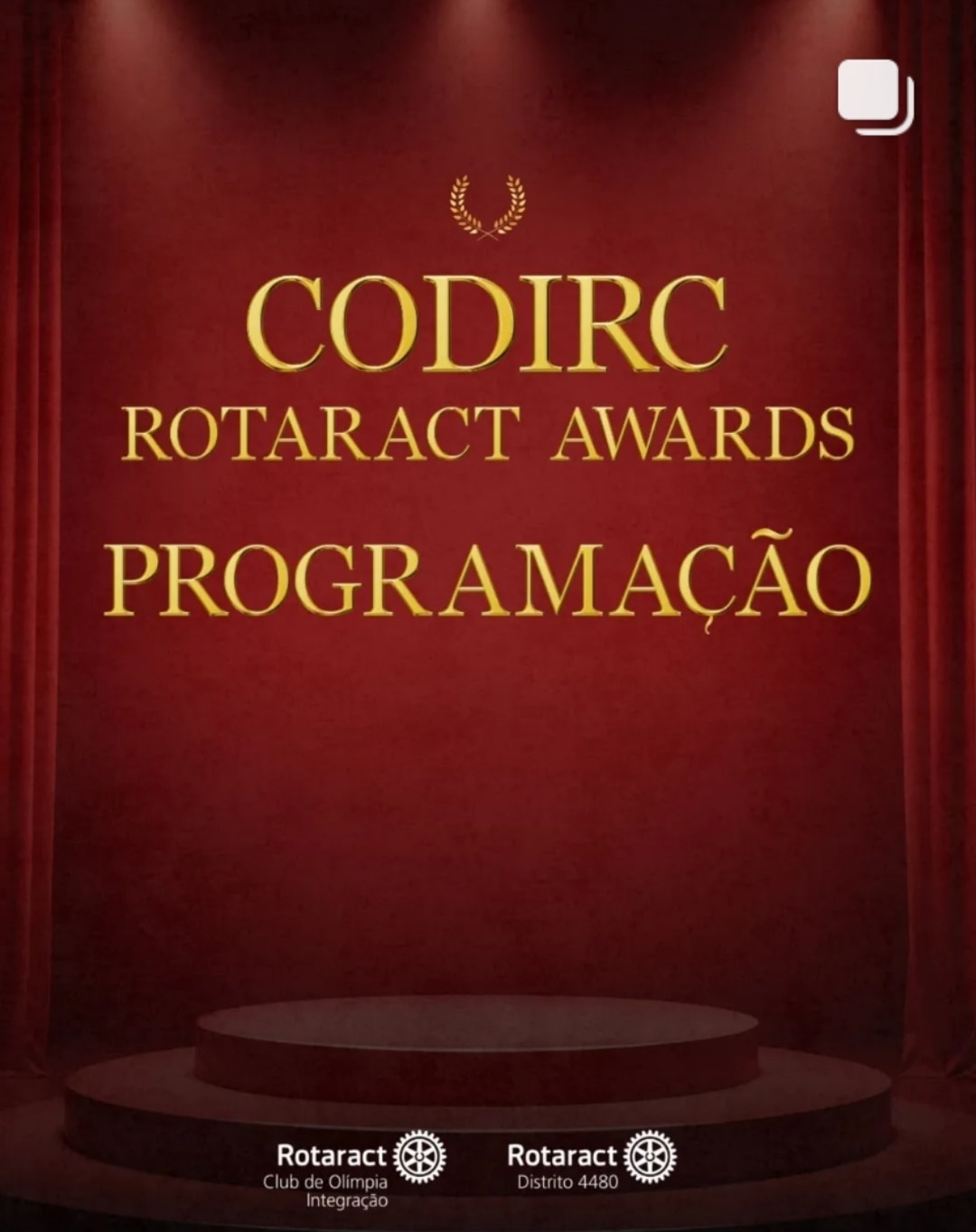 Texto do Rotaract Distrito 4480:

A espera acabou!
Está no ar a programação oficial da 39ª CODIRC – ...