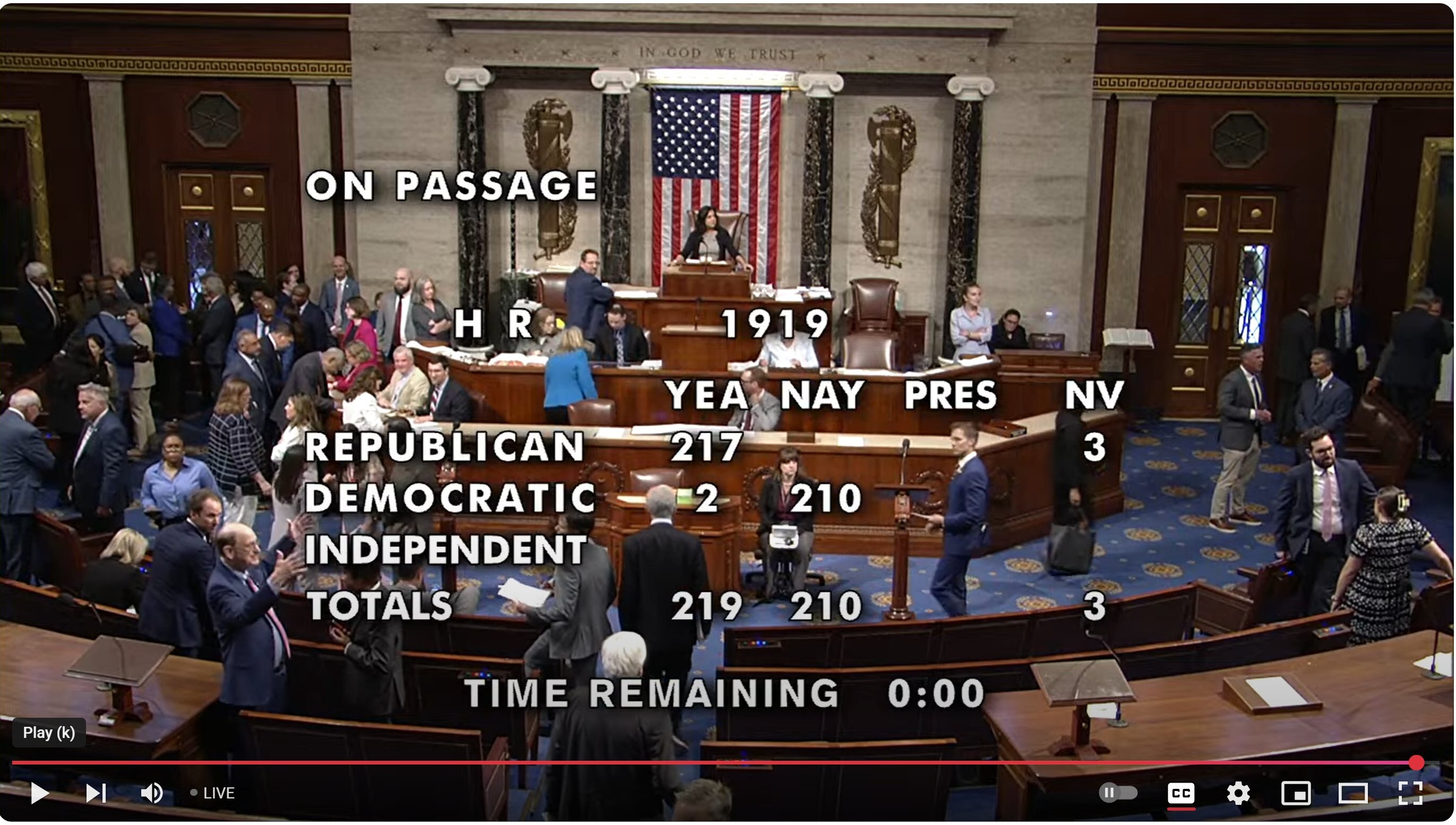 【美国之声--众议院通过反央行数字货币（CBDC）监控国家法案】2025年7月17日众议院以219：210通过H.R.1919 Anti-CBDC Surveillance State Act（《反C...