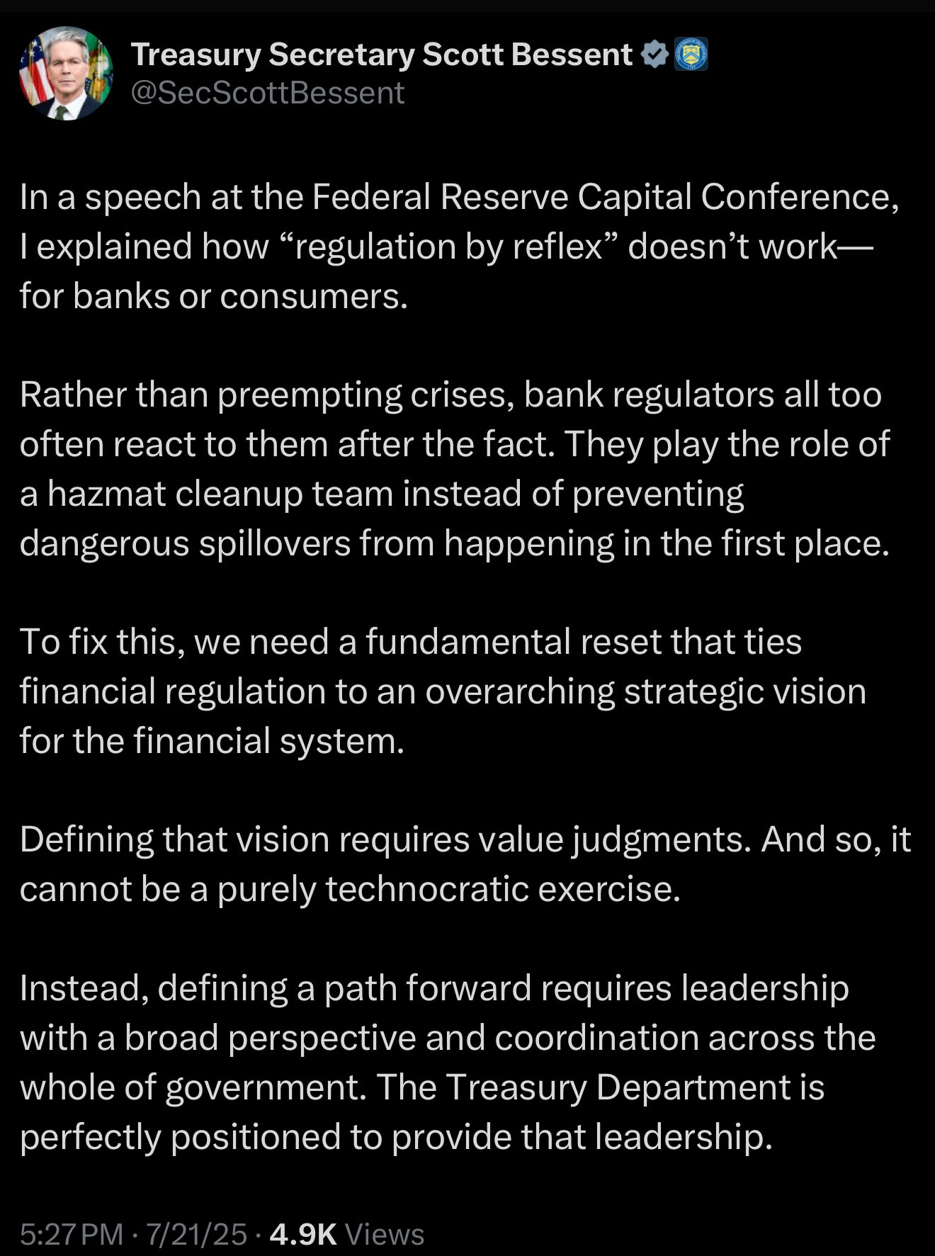 Treasury Secretary Bessent Takes Control 