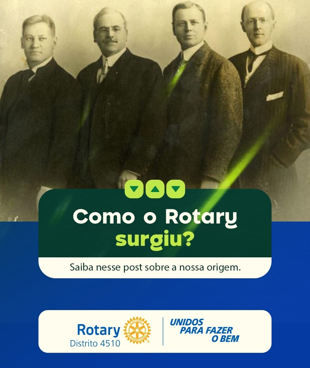 Texto do Rotary - Distrito 4510

Como o Rotary surgiu?

Tudo começou em 23 de fevereiro de 1905, qua...