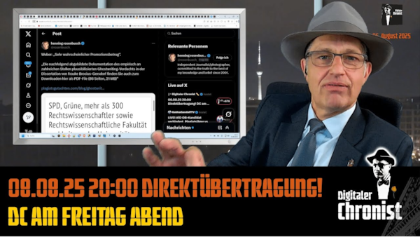 Aufzeichnung vom 08.08.25 Direktübertragung! DC am Freitag Abend