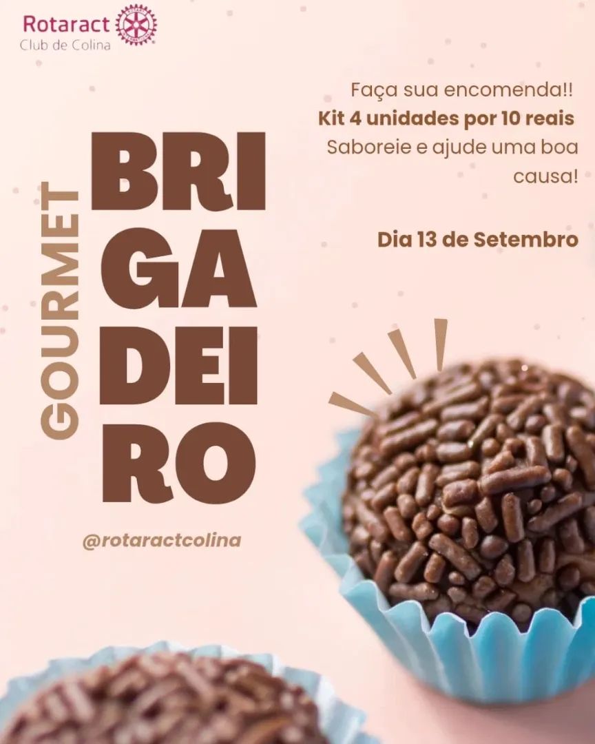 Texto do Rotaract Club de Colina

Olá! Nosso delicioso brigadeiro está de volta!

O Rotaract Club de...