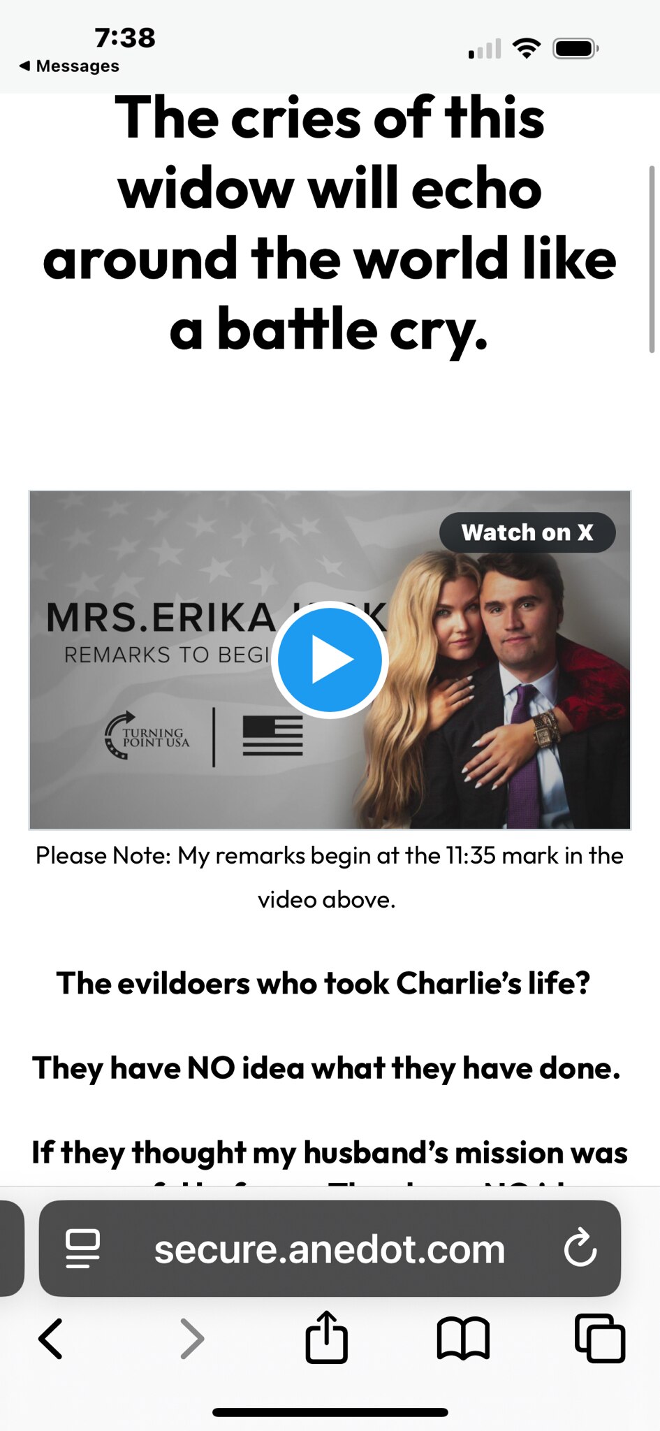 I and everybody I know supports her and loved him and she will be on a mission to Make his message s...