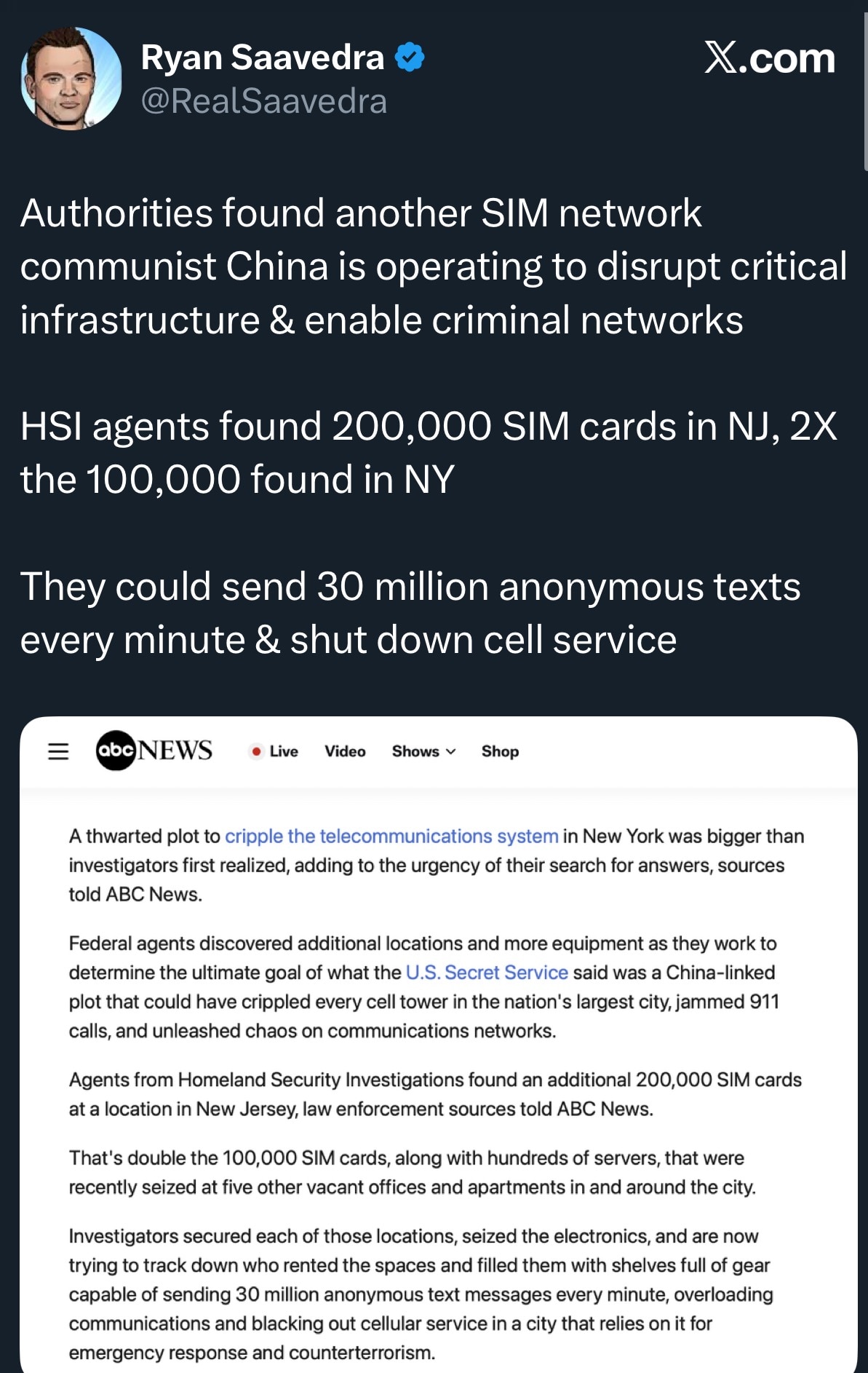 THIS IS A VERY BIG DEAL!!!

Federal agents have uncovered multiple sites and hardware linked to a Ch...