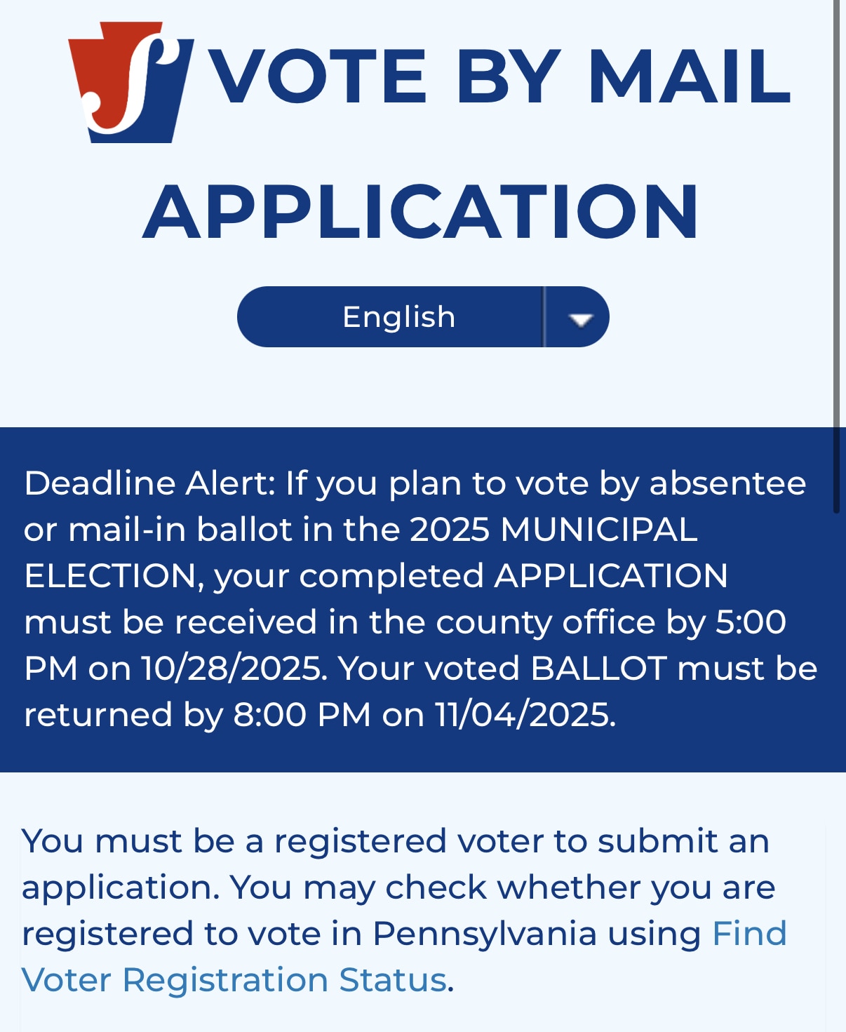 Pennsylvania,

If you even think for a second that you WON’T be able to vote on Election Day — Tuesd...