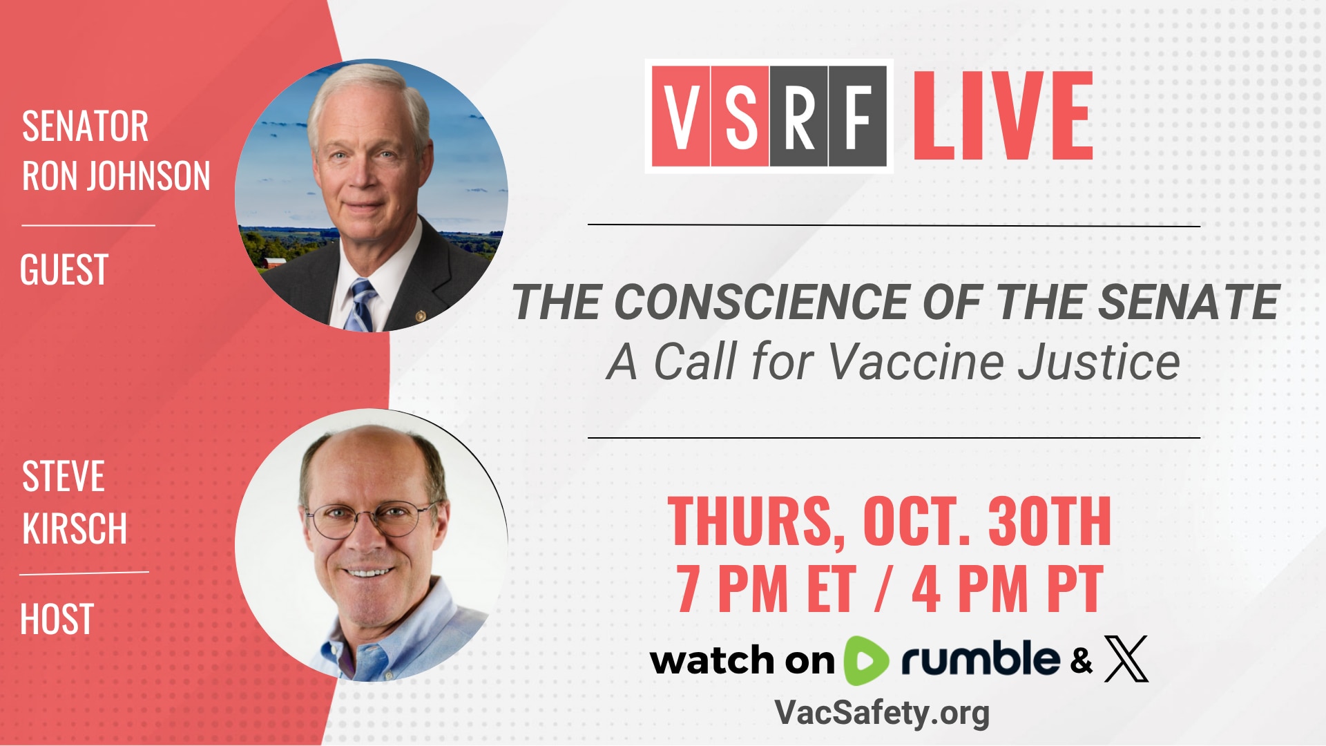 ⭐ TONIGHT on VSRF Live: We’re honored to host U.S. Senator Ron Johnson one of the few voices in Wash...