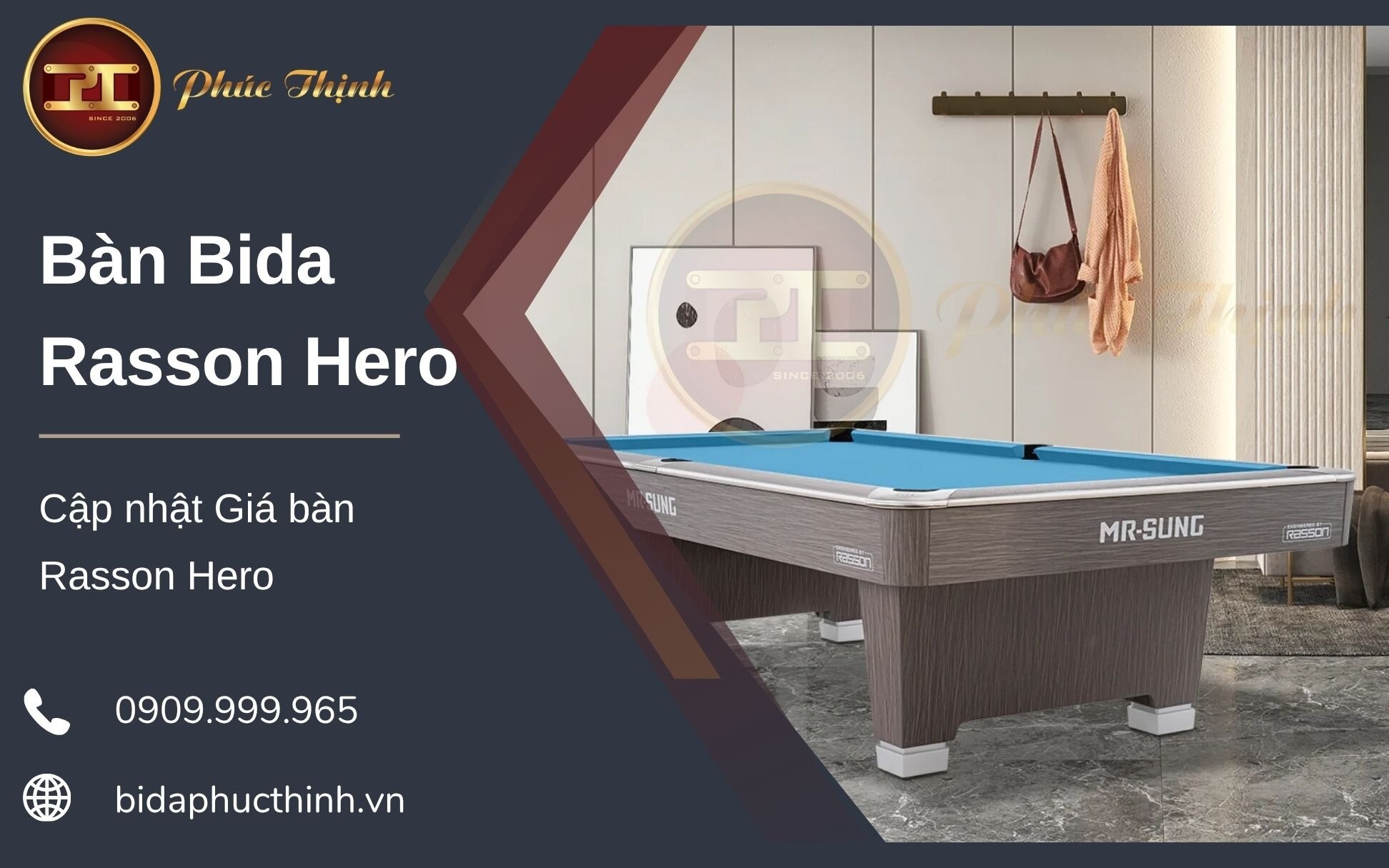 Giá bàn Bida Rasson Hero - Cập nhật bàn Bida lỗ Mr.Sung Rasson Hero 2025

Bàn Rasson Hero được nhiều...